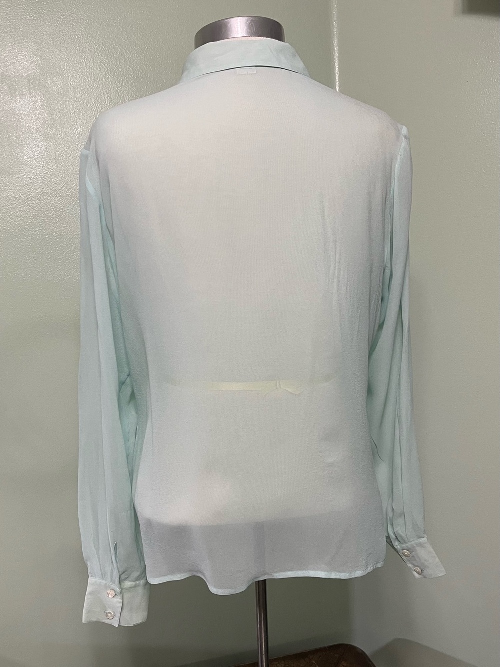 VTG Tommy Bahama 100% Silk Button Up Shirt Women's L 12/14 Mint Green Y2K 90s - Picture 4 of 9